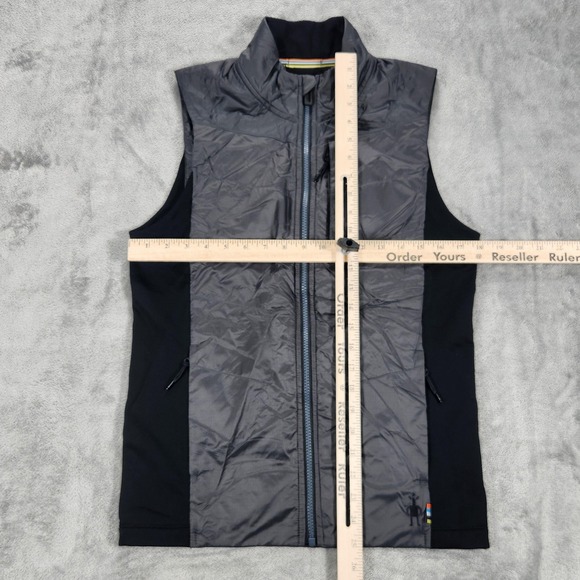 Smartwool Vest Mens Small Gray Black SmartLoft Insulated Merino Wool Full Zip - Picture 9 of 12